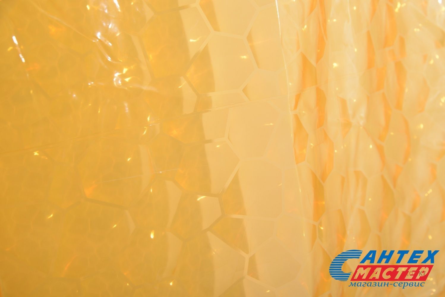 Шторка АкваЛиния для ванной комнаты ПВХ рыжий ромбы 3D-140