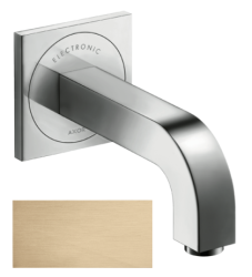 Смеситель для раковины AXOR Citterio, электронный, сенсорный, инфракрасный, настенный/скрытый монтаж, фиксированный излив, длина 22,1 см, латунь, цвет шлифованная бронза, питание от сети 230V