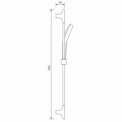 Душевой гарнитур Splenka S470.02.06 наружного монтажа, высота 600 мм, цвет черный, комплект: стойка/лейка/шланг, нержавеющая сталь/пластик