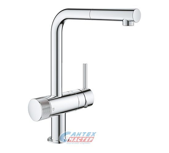 Смеситель для кухни/мойки Grohe Blue Pure Minta однорычажный, керамический, с поворотным выдвижным изливом, длина 223 мм, латунь, цвет хром, кухонный, хромированный, вертикальный, однорукий, одноручный, однозахватный, одноручковые, кран, комплект