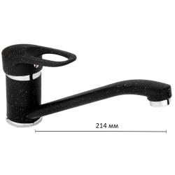 Смеситель для кухни/мойки Accoona, однорычажный, поворотный, керамический, длина излива 214 мм, латунь, цвет черный матовый