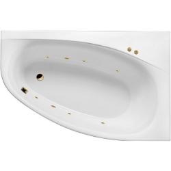 Ванна Excellent Kameleon SOFT, 170х110 см, акриловая, цвет- белый/золото, (с гидромассажем), с каркасом, асимметричная, правосторонняя, правая, приставная/встраиваемая