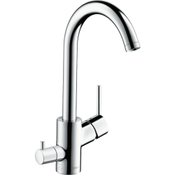 Смеситель для кухни/мойки Hansgrohe Talis M52 270, однорычажный, с запорным вентилем, 1jet, поворотный, керамический, с высоким изливом, высота излива 26 см, латунь, покрытие хром, цвет хром