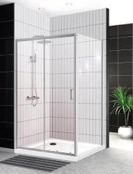 Душевой уголок BelBagno Uno, 120х90 см, без поддона, прямоугольная, угловой, стекло прозрачное, (без сифона) без крыши, раздвижной, стеклянный, алюминиевый профиль (хром)