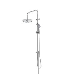 Душевой гарнитур Damixa Jupiter, высота 101-146 см, цвет белый, без смесителя, комплект: тропический душ (с верхней лейкой)/стойка/лейка/шланг
