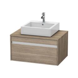 Тумба под раковину для консоли/столешницы Duravit Ketho 80х55х42,6 см, подвесная, ДСП, цвет: дуб терра, 1 выдвижной ящик, прямоугольная