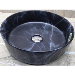 Раковина для ванной CeramaLux MNC C1107 34,6х11,4х34,6 накладная, круглая, керамическая/фарфоровая, цвет черный, без отверстия под смеситель, без слива-перелива