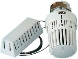 Термостатическая головка (термостат) FAR жидкостная, клипсовое соединение, белая, с выносным датчиком, 2 м FT 1810