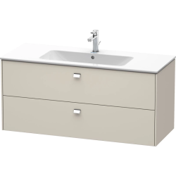 Тумба под раковину Duravit Brioso, 122х47,9x55,3 см, подвесная, 2 выдвижных ящика, ДСП, цвет: серо-коричневый/хром, шкафчик навесной, механизм доводчика, прямоугольная, правая/левая, в ванную комнату