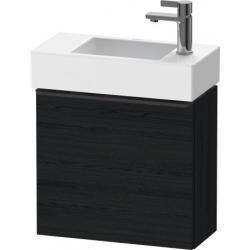 Тумба под раковину Duravit D-Neo, 48,4х22,2х44 см, подвесная, с распашной дверцей, ДСП, цвет: дуб черный, шкафчик навесной, прямоугольная, левая, в ванную комнату