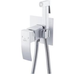 Гигиенический душ ROSE со смесителем/лейкой, для унитаза/биде, однорычажный, скрытого монтажа/встраиваемый, настенный, керамический, латунь, цвет белый/хром