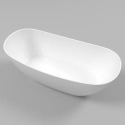 Ванна Whitecross Onyx X, 160х75 см, из искусственного камня, цвет- белый глянцевый, (без гидромассажа) овальная, отдельностоящая, правосторонняя/левосторонняя, правая/левая, универсальная