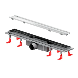 Душевой трап (лоток) AM.PM PrimeFlow 600 мм комбинированный затвор со стальной матовой решеткой, под плитку, цвет хром матовый, выходная труба 50 мм, линейный