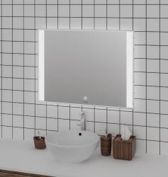 Зеркало GROSSMAN AVRORA с LED подсветкой 100х80 см цвет:белый, прямоугольное, с LED/ЛЕД подсветкой, сенсорный выключатель,  для ванны, без антизапотевания