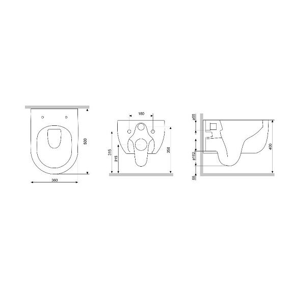 Унитаз подвесной Damixa Scandinavian Pure, цвет белый, горизонтальный (прямой, в стену) выпуск, безободковый, санфарфор, с сиденьем микролифт, дюропласт, под скрытый бачок
