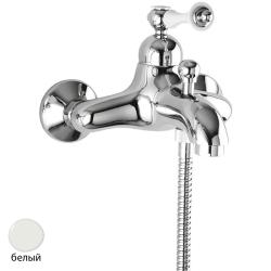 Смеситель для ванны/душа Cezares Margot, настенный, однорычажный, неповоротный, длина 168 мм, керамический, латунь, цвет белый матовый