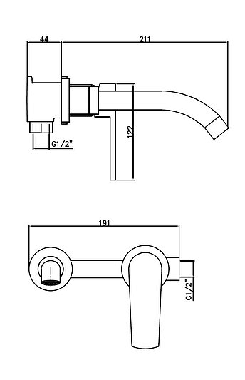 Смеситель для раковины/умывальника Esko SM28 GLD встраиваемый, однорычажный, неповоротный, латунь, длина излива 211 мм, керамический, цвет матовое золото