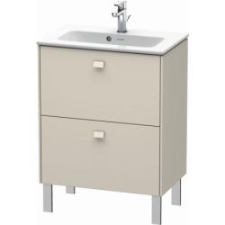 Тумба под раковину Duravit Brioso, 62х38,9х68,3 см, напольная, цвет: серо-коричневый/хром, 2 выдвижных ящика, ДСП, прямоугольная, левая/правая, в ванную комнату