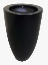 Раковина для ванной CeramaLux В133В 49х82,1х49 напольная, круглая, керамическая/фарфоровая, цвет черный глянцевый, с отверстием под смеситель, слив-перелив
