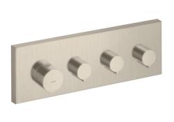 Смеситель для душа Axor Starck ShowerCollection 360/120, термостатический, скрытого монтажа, настенный, без излива/шланга/лейки, прямоугольный, латунный, цвет шлифованный никель, с термостатом, встроенный/встраиваемый/термостатный