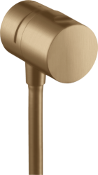 Шланговое подсоединение Axor Uno Fixfit Stop, с запорным вентилем, размер 6 см, цвет шлифованная бронза, круглое, настенное, латунное, с обратным клапаном, подключение для душевого шланга