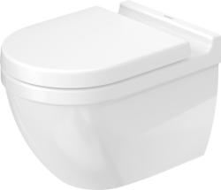 Унитаз Duravit Starck 3 36х54 см, подвесной, цвет белый, санфарфор, овальный, горизонтальный (прямой) выпуск, под скрытый бачок/инсталляцию, безободковый, без сиденья, для туалета/ванной комнаты