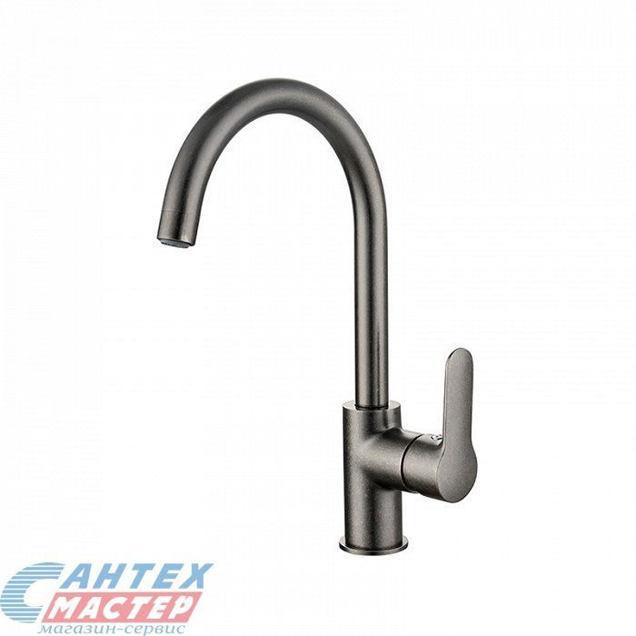 Смеситель для кухни/мойки Iddis Cuba однорычажный, керамический, с высоким изливом, длина 184 мм, латунь, цвет состаренное серебро, кухонный, вертикальный, однорукий, одноручный, однозахватный, одноручковые, кран, комплект, сантехника, водопроводные