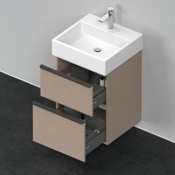Тумба под раковину Duravit D-Neo, 48,4х44,2х62,5 см, подвесная, 2 выдвижных ящика, ДСП, цвет: лен, шкафчик навесной, прямоугольная, правая/левая, в ванную комнату