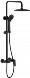 Душевая система REA Roger, высота 118,5 см, цвет черный, комплект: смеситель с изливом/тропический душ (с верхней лейкой)/стойка/лейка/шланг