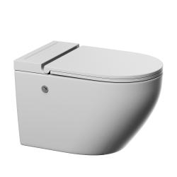 Унитаз подвесной ABBER Bequem 580х360х350 мм цвет белый, горизонтальный (прямой) выпуск, импульсный смыв, система антивсплеск, с сиденьем микролифт, дюропласт, установка бачка не требуется AC1126P