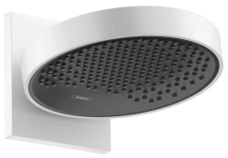 Верхний душ Hansgrohe Rainfinity 250 1jet, настенный монтаж, круглый, с 1 режимом: PowderRain, размер 25 см, алюминий, цвет матовый белый/графит