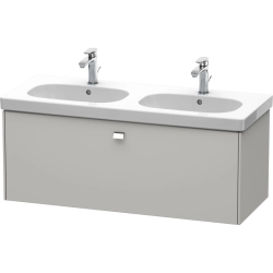 Тумба под раковину Duravit Brioso, 117х46,9х45,2 см, подвесная, 1 выдвижной ящик, ДСП, цвет: бетонно-серый/хром, шкафчик навесной, механизм доводчика, прямоугольная, правая/левая, для раковины D-Code, в ванную комнату