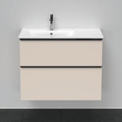 Тумба под раковину Duravit D-Neo, 81х46,2х62,5 см, подвесная, 2 выдвижных ящика, ДСП, цвет: серо-коричневый, шкафчик навесной, прямоугольная, правая/левая, для раковины ME by Starck # 234683, в ванную комнату