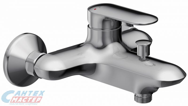 Смеситель для ванны/душа Jacob Delafon Kumin однорычажный, керамический, настенный, излив фиксированный 186 мм, латунь, цвет хром, длинный, универсальный, горизонтальный, рычажный, кран, комплект, сантехника, размер, характеристики, высота