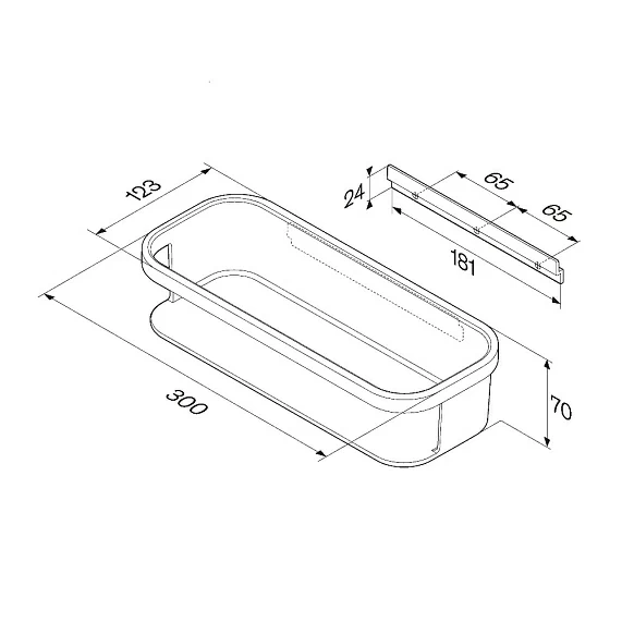 Полка-корзина для душа AM.PM Func, настенная, форма прямоугольная, нержавеющая сталь/пластик, для душа/душевой кабины, цвет хром