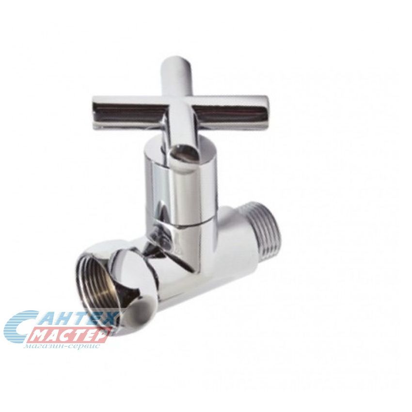 Кран вентиль запорный прямой 1х3/4" в/н Luxon для полотенцесушителя хром (пара) крест LUX-8731SCH0510