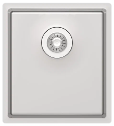 Мойка кухонная Florentina Оптима-HM 44х44х20,5 см, подстольного монтажа, из нержавеющей стали, сатинированная, квадратная, без отверстия под смеситель, перелив в чаше