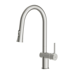 Смеситель для кухни/мойки Cersanit Melar однорычажный, поворотный/выдвижной излив, керамический, высота 192 мм, длина 219 мм, латунь, цвет хром