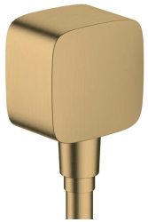 Шланговое подсоединение Hansgrohe FixFit E размер 6,4х6,4 см, цвет шлифованная бронза, квадратное, латунь/пластик, защита от обратного тока воды