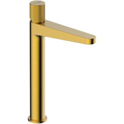 Смеситель для раковины/умывальника WasserKRAFT Schunter, однорычажный, неповоротный, керамический, высокий, длина излива 165 мм, латунь, цвет золото матовое