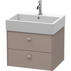 Тумба под раковину Duravit Brioso, 58,4х45,9х44,2 см, подвесная, 2 выдвижных ящика, ДСП, цвет: базальт, шкафчик навесной, механизм доводчика, прямоугольная, правая/левая, в ванную комнату