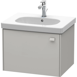 Тумба под раковину Duravit Brioso, 46х44,5х56,3 см, подвесная, с распашной дверцей, ДСП, цвет: бетонно-серый, шкафчик навесной, прямоугольная, правая, в ванную комнату