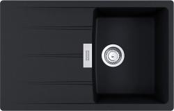 Мойка кухонная Franke CENTRO CNG 611/211-78, 78х50 см, врезная, искусственный гранит (Fragranite+), прямоугольная, цвет оникс, без отверстия под смеситель, с крылом, оборачиваемая