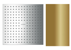 Верхний душ AXOR ShowerSolutions 250/250 2jet, потолочный/скрытый монтаж, квадратный, с 2 режимами, размер 25х25 см, металлический, цвет: полированная бронза, для душа/ванной