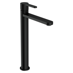 Смеситель для раковины/умывальника Cersanit Oliva однорычажный, высокий, неповоротный, длина 154 мм, латунь, цвет черный матовый