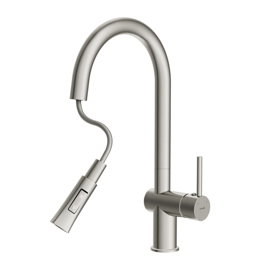 Смеситель для кухни/мойки Cersanit Melar однорычажный, поворотный/выдвижной излив, керамический, высота 192 мм, длина 219 мм, латунь, цвет сатин