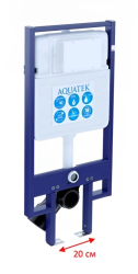 Инсталляция Aquatek INS-0000020 с возможностью угловой установки + звукоизоляционная прокладка, система для подвесного унитаза, со скрытым смывным бачком (бак), комплект, размеры рамы (каркас) 500х100х1130 мм