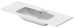 Раковина DURAVIT ME by Starck, 123х49х18 см, подвесная, прямоугольная, со столешницей, санфарфор, цвет белый, без отверстия под смеситель, слив/перелив