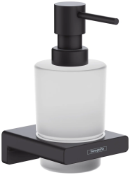 Дозатор Hansgrohe AddStoris для жидкого мыла, настенный, металл/стекло, цвет матовый черный, емкость дозатора объемом - 200 мл, для кухни/ванной