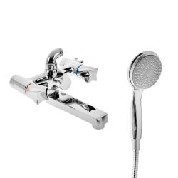 Смеситель для ванны/душа Accoona, настенный, двухвентильный, поворотный, керамический, длина излива 200 мм, латунь, цвет хром